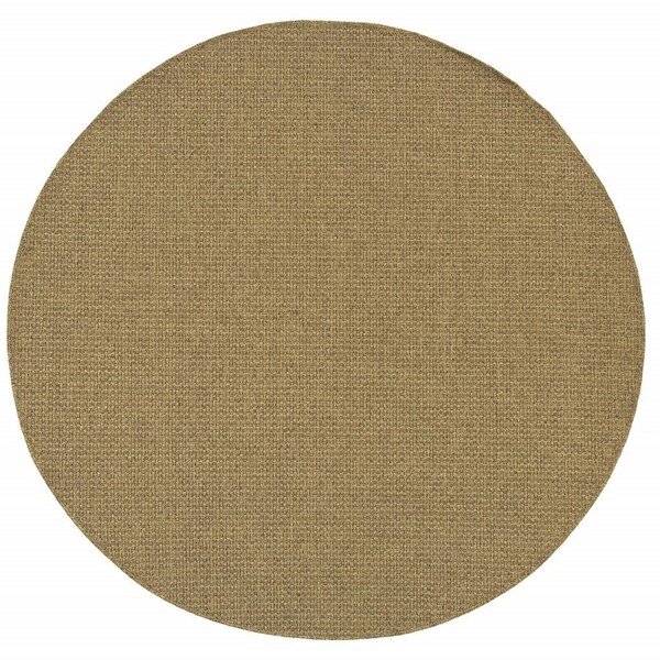 Homeroots 8 ft. Round Solid Tan Indoor & Outdoor Area Rug 389471 - main